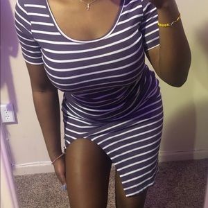 Body con dress with slit